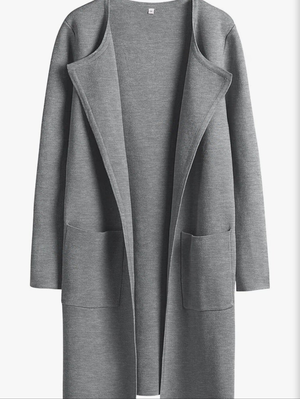 Anrabess Gray Open-Front Women’s Hooded Sweater Cardigan Size S